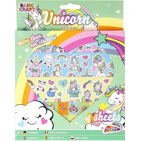 Unicorn Stickers 4 Sheets, Grafix