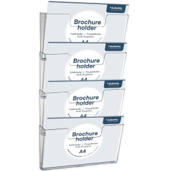 Wall Brochure Holder 4xA4 Horizontal, Europel