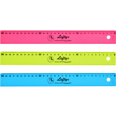 Plastic Ruler for Lefthanders 30cm, Wedo