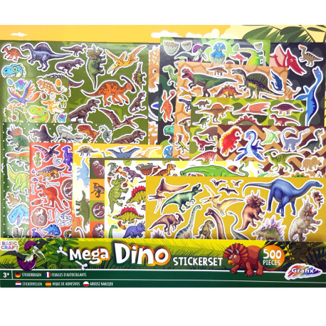 Mega Dino Stickerset 500pcs, Grafix