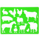 2 Drawing Stencils Farm Animals/ABC123, Grafix