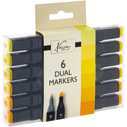 Dual Markers 6pcs. Yellow, Nassau Fine Art