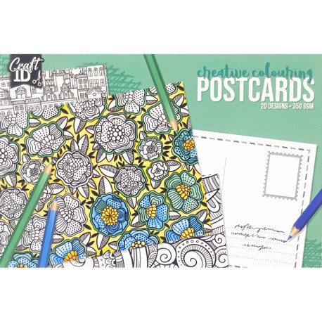 Creative Colouring Postcards 20 Designs, Craft Sensation