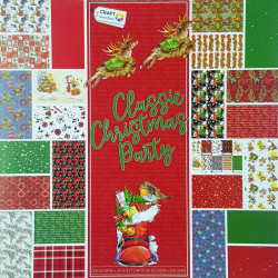 Design Paper Pad 30.5x30.5cm 250g/m² 24 Designs Classic Christmas Party, Grafix