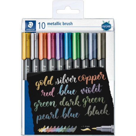 Flomāsteru komplekts Metallic Brush 8321 10gab., Staedtler