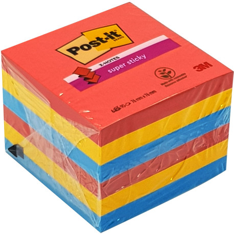 Post-it® Super Sticky Z-Notes Playful Colours 76x76mm 90 Sheets