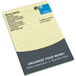 Sticky Notes Ruled 10x15cm 100 Sheets, Info Notes
