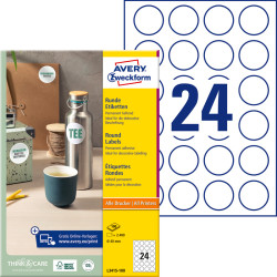Avery-Zweckform L3415-100 Labels ⌀40mm Paper White 2400 pc(s)