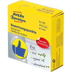 Rating Dots Thumbs Up/Down ⌀19mm 250pcs., Avery Zweckform