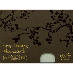 Grey Drawing Haikucards 15x10cm 325g/m² 22pcs., Smiltainis