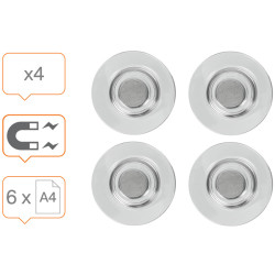 Nobo Glass Whiteboard Magnets ⌀32mm 4 Pcs
