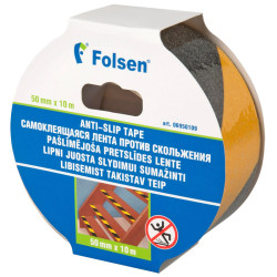 Anti-Slip Tape Black/Yellow 50mmx10m, Folsen