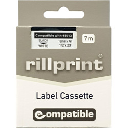 Label Cassette 12mmx7m (45013 Compatible), Rillprint