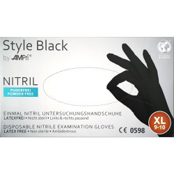 Nitrile Gloves Style Black XL 100pcs., Ampri