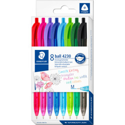 Retractable Ballpoint Pen Ball 4230M 8pcs., Staedtler