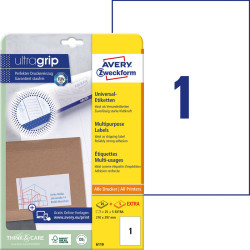 Multipurpose Labels 210x297mm UltraGrip™ 25+5 Sheets, Avery Zweckform