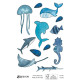Uzlīmes 57392 (zili jūras iemītnieki ar mirdzumiem), Avery Zweckform