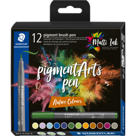 Pigment Brush Pen Nature Colours 12gab., Staedtler