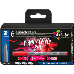 Pigment Brush Pen Reds & Pinks 6pcs., Staedtler