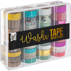 Dekoratīvā līmlente (washi tape) 3m 40gab., Craft sensations