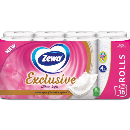 Tualetes papīrs Zewa Exclusive  Ultra Soft Aqua Tube 4 slāņi 16gab.