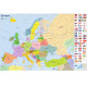 Politic and Physiographic Europe Map A3 1:15 000 000 Laminated, Jāņa Sēta