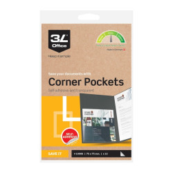 Corner Pockets Self Adhesive and Transparent, 3L
