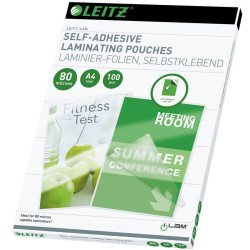 Laminating pouches Leitz pouch self-adhesive A4 80mic 100pcs