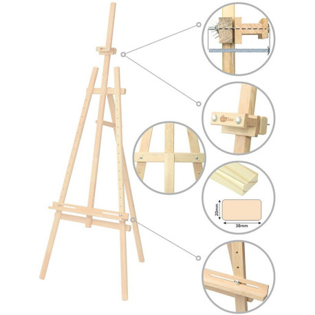 Molberts Lyra 71x80x170cm, Rosa Studio