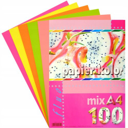 Krāsains papīrs Fluo Mix A4 80 g/m², Kreska