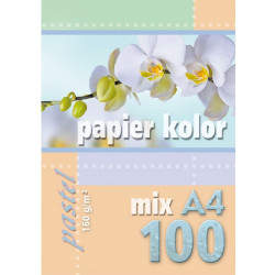 Krāsains papīrs Pastel Kolor Mix A4 160 g/m², Kreska