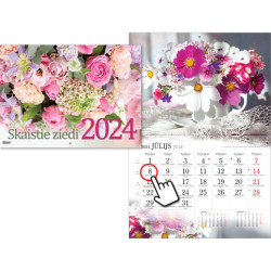 Wall Calendar Beuatiful Flowers, Timer