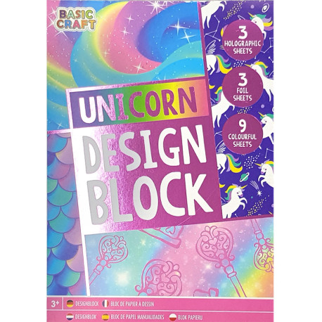 Unicorn Design Block A5 200g/m² 15lp., Basic Craft