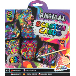 Scratch Cards Animal 19.5x19.5cm 6pcs., Creative Craft