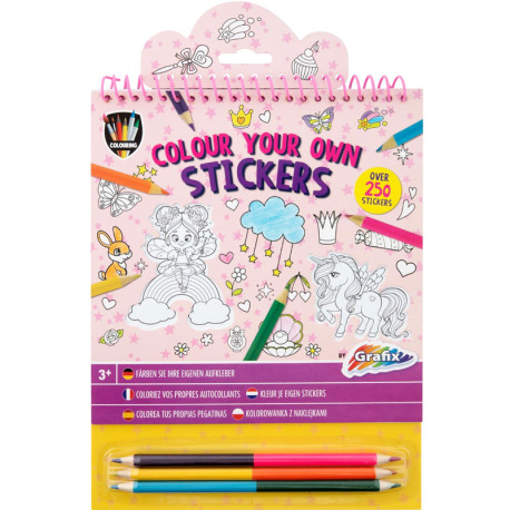 Izkrāsojamās uzlīmes Pasaka + divkrāsu zīmuļi 3gab., Creative Craft