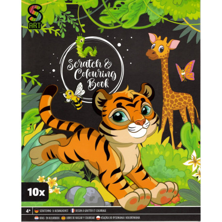 Scratch & Colouring Book 10 Sheets, Creative Craft