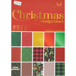 Dizaina papīrs Ziemassvētki sarkans A4, Craft Sensations