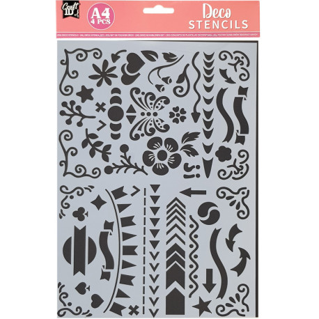 Deco Stencils 4pcs., Craft ID