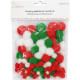 Assorted Plush Pompons Xmas 140pcs., DP Craft