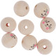 Wooden Balls with Cat Face ⌀3cm 8pcs., DP Craft
