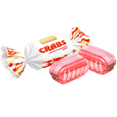 Cocoa & Peanuts Filled Hard Candies Crabs 1kg, Roshen