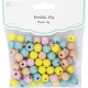 Assorted Wooden Beads Pastel ⌀12mm 40g, DP Craft