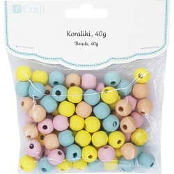 Koka pērlītes Pastel ⌀12mm 40g, DP Craft