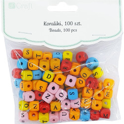 Assorted Wooden Beads Letters 10mm 100pcs., DP Craft