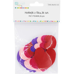 Felt Stickers Hearts 36pcs., DP Craft