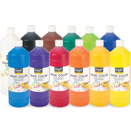 Plakātu krāsas Basic Color 12x1000ml, Creall