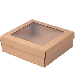 Cardboard Box with Lid and Window 320x320x80mm