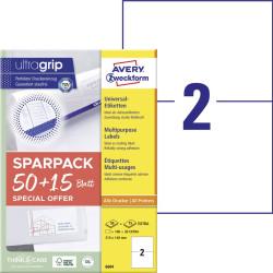 Multipurpose Labels 210x148mm UltraGrip™ 50+15 Sheets, Avery Zweckform