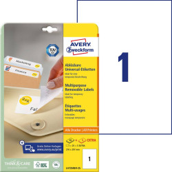 Multipurpose Removable Labels 210x297mm, Avery Zweckform