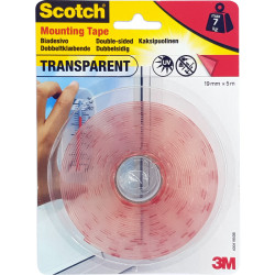 Scotch® Transparent Mounting Tape 19mmx5m, 3M